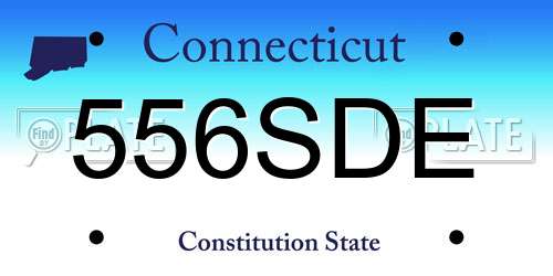 556SDE Connecticut License Plate