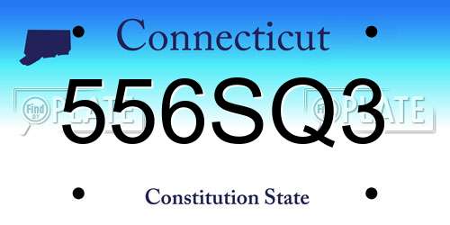 556SQ3 Connecticut License Plate