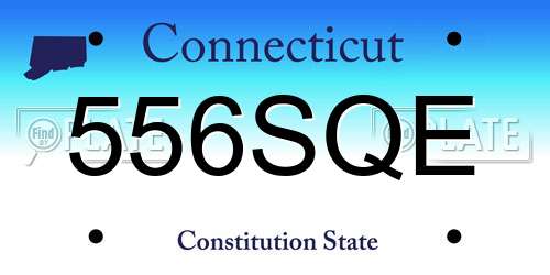 556SQE Connecticut License Plate