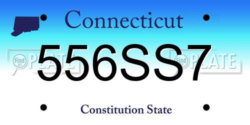 556SS7 Connecticut License Plate