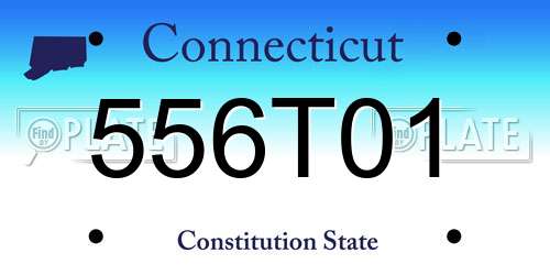 556T01 Connecticut License Plate