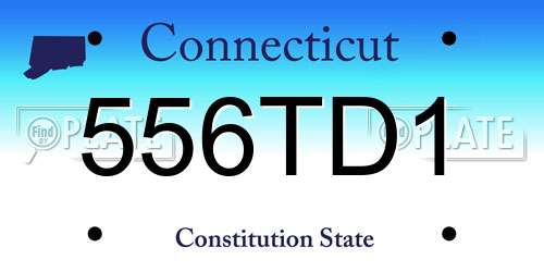 556TD1 Connecticut License Plate