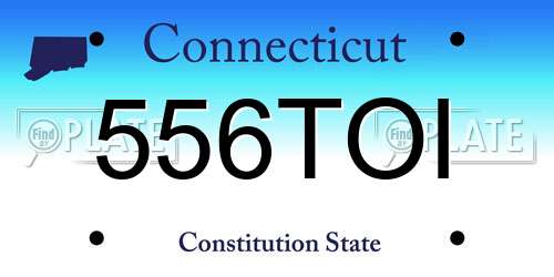 556TOI Connecticut License Plate