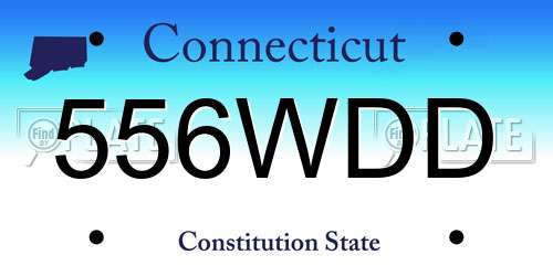 556WDD Connecticut License Plate