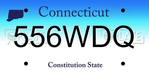 556WDQ Connecticut License Plate
