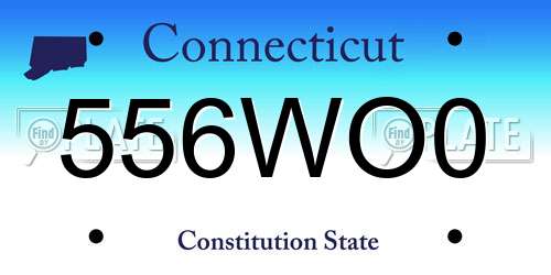 556WO0 Connecticut License Plate