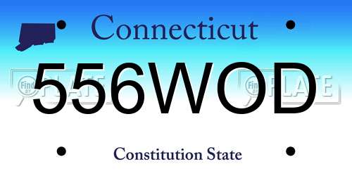 556WOD Connecticut License Plate