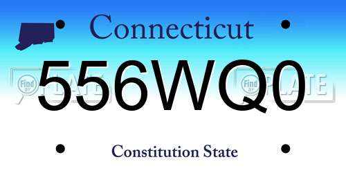 556WQ0 Connecticut License Plate