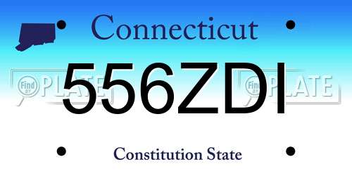 556ZDI Connecticut License Plate