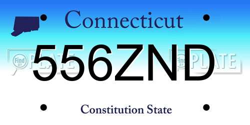 556ZND Connecticut License Plate