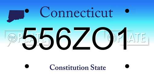 556ZO1 Connecticut License Plate