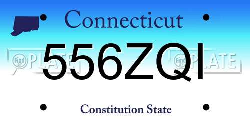 556ZQI Connecticut License Plate