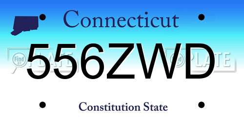 556ZWD Connecticut License Plate