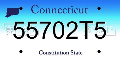 55702T5 Connecticut License Plate