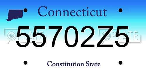 55702Z5 Connecticut License Plate