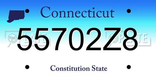 55702Z8 Connecticut License Plate