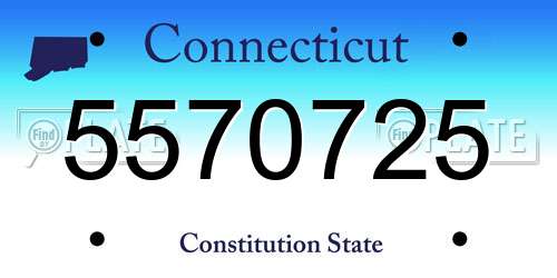 5570725 Connecticut License Plate