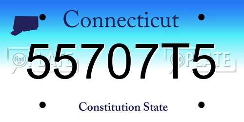 55707T5 Connecticut License Plate