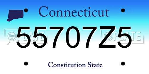 55707Z5 Connecticut License Plate