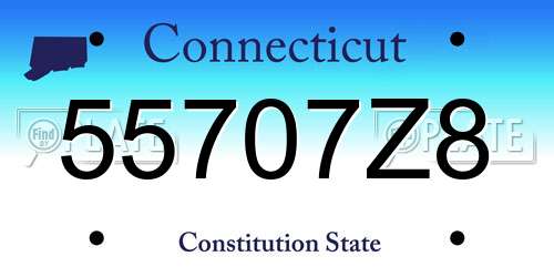 55707Z8 Connecticut License Plate
