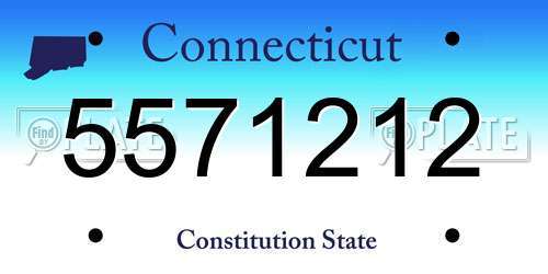 5571212 Connecticut License Plate