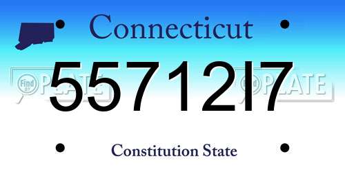 55712I7 Connecticut License Plate