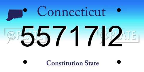 55717I2 Connecticut License Plate