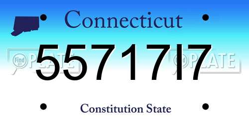 55717I7 Connecticut License Plate