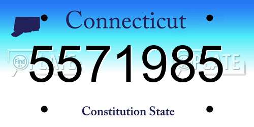 5571985 Connecticut License Plate