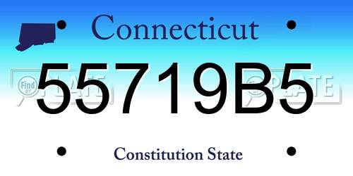 55719B5 Connecticut License Plate
