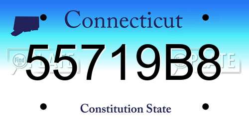 55719B8 Connecticut License Plate