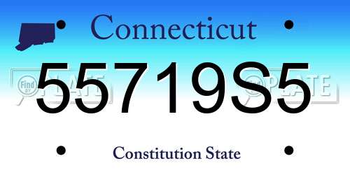 55719S5 Connecticut License Plate