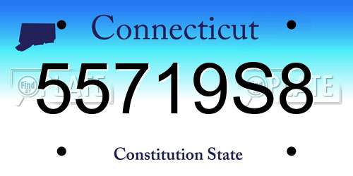 55719S8 Connecticut License Plate