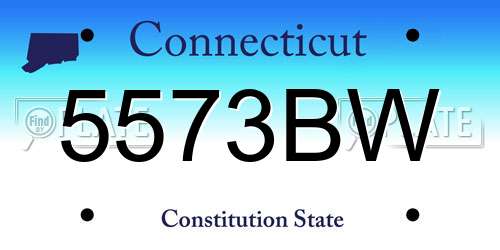 5573BW Connecticut License Plate