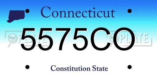 5575CO Connecticut License Plate