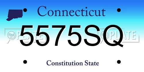 5575SQ Connecticut License Plate