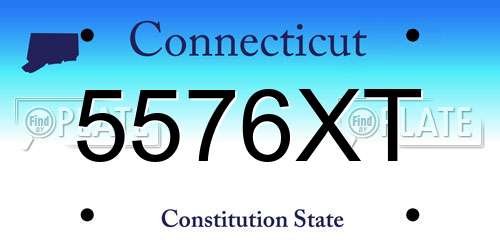 5576XT Connecticut License Plate