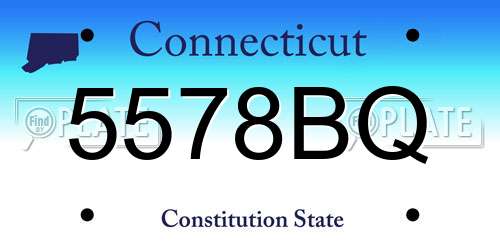 5578BQ Connecticut License Plate