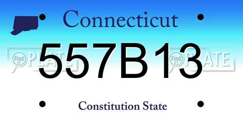 557B13 Connecticut License Plate