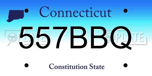 557BBQ Connecticut License Plate