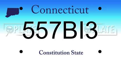 557BI3 Connecticut License Plate