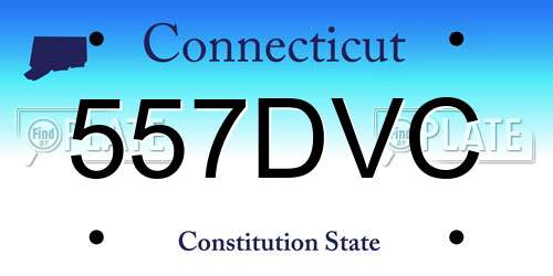 557DVC Connecticut License Plate