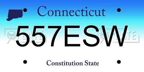 557ESW Connecticut License Plate