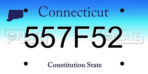 557F52 Connecticut License Plate