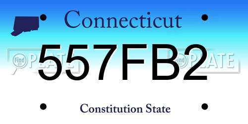 557FB2 Connecticut License Plate