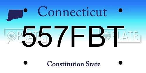 557FBT Connecticut License Plate