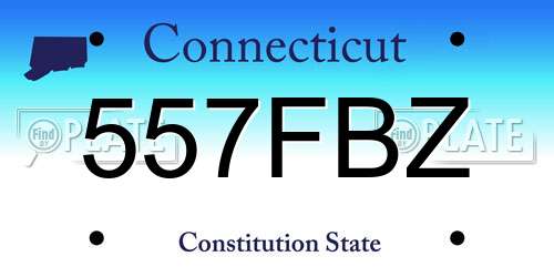 557FBZ Connecticut License Plate