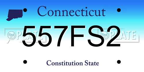557FS2 Connecticut License Plate