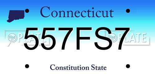 557FS7 Connecticut License Plate