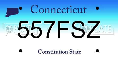 557FSZ Connecticut License Plate